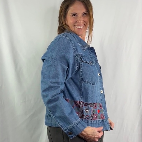 Agazo Emebroidered Denim Jean Jacket - Picture 2 of 12